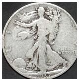 1937 Walking Liberty Silver Half Dollar