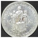 1944 Slovakia 10 Korun .500 Silver Coin BU
