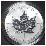 Rare 1998 Canada 10 Troy Oz Silver Maple Leaf MIB