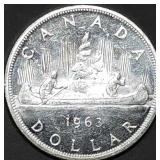 1963 Canada 80% Silver Voyager Dollar BU