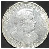 1944 Slovak Republic 50 Korun .700 Silver Coin