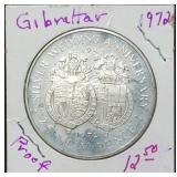 1972 Gibraltar Proof .925 Silver 25 New Pence 28g
