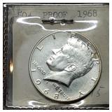 1968 S Kennedy 40% Silver Proof Half Dollar Nice