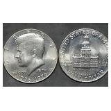Pair of 1976 Bicentennial Kennedy Half Dollars BU