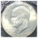 1971 S Silver Ike Dollar Gem BU in Envelope