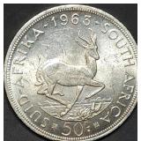 1963 South Africa .500 Silver 50 Cent Piece 28g