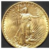 1923 $20 St Gaudens Gold Double Eagle Gem BU