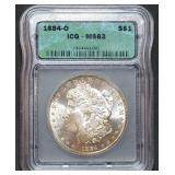 1884-O Morgan Silver Dollar ICG MS63 Sharp!