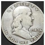 1949-D Franklin Silver Half Dollar
