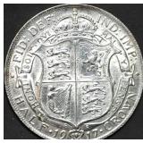 1917 Great Britain Silver Half Crown Gem BU