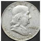 1954-D Franklin Silver Half Dollar