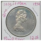 1972 Isle of Man Proof .925 Silver 25 New Pence