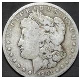 1891-O Morgan Silver Dollar