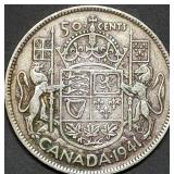 1941 Canada Silver Half Dollar