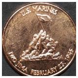 1oz Copper Bullion Round BU US Marines