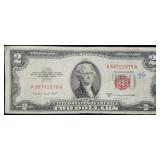 1953 B $2 Red Seal Legal Tender Bank Note Nice