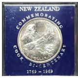 1969 New Zealand Cook Bicentennial Dollar BU