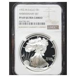 Rare 1995 W 1oz Proof Silver Eagle NGC PG69 UCAM