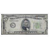 1934 $5 FRN Chicago Illinois Light Green Seal
