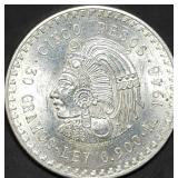 1948 Mexico 5 Pesos Silver Dollar 90% Silver BU