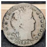 1914-S Barber Half Dollar