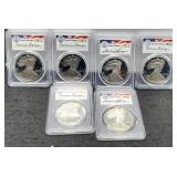 (6) Slab Proof Silver Eagles 1986-S To 1991-S