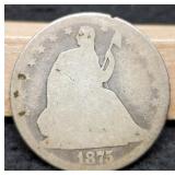 1875 Liberty Seated Half Dollar