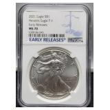 2021 T-1 Slab Silver Eagle NGC MS70