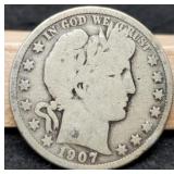 1907-O Barber Half Dollar