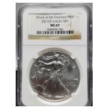 2011 (S) Slab Silver Eagle NGC MS69
