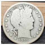 1915-D Barber Half Dollar