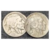 (2) 1917 Buffalo Nickels P&D