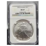 2006-W Slab Silver Eagle NGC MS69