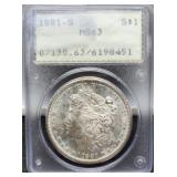 1881-S Slab Morgan Dollar PCGS MS63