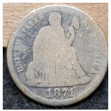 1871 Liberty Seated Dime