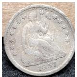 1857 Liberty Seated Half Dime