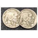 (2) 1919 Buffalo Nickel P&S