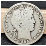 1906-O Barber Half Dollar