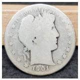 1901-S Barber Half Dollar