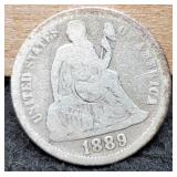 1889 Liberty Seated Dime