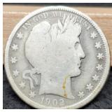 1902-O Barber Half Dollar