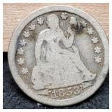 1853 Liberty Seated Dime