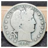 1904-O Barber Half Dollar