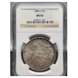 1888-O Slab Morgan Dollar NGC MS63