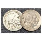 (2) 1923 Buffalo Nickels P&S