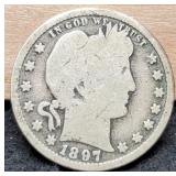 1897-S Barber Quarter Better Date