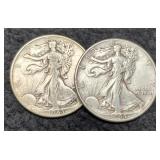 (2) W. Liberty Half Dollars 1943, 1944