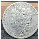 1880 Morgan Dollar w/ X Mark On Cheek