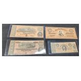 (4) Replica Confederate Notes