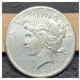 1927 Peace Dollar AU55